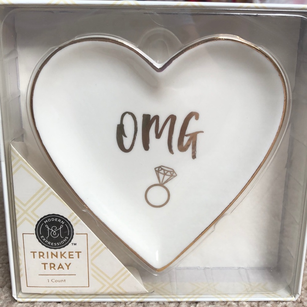 Ceramic “OMG” Engagement Trinket Tray